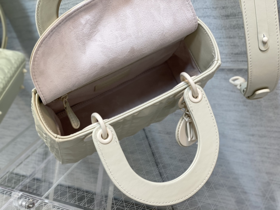 Small Lady Dior My ABCDior Bag Latte Cannage Calfskin with Diamond Motif